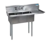 BK Resources BKS-3-1014-10-15R Commercial Sink, (3) Three Compartment, Construction with and - 47.50" W