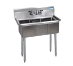 BK Resources BKS-3-1014-10 Commercial Sink, (3) Three Compartment, Construction with and - 35.50" W