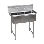 BK Resources BKS-3-1014-10S Commercial Sink, (3) Three Compartment, Construction with and - 35.50" W