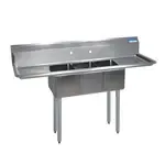 BK Resources BKS-3-1416-12-12TS Commercial Sink, (3) Three Compartment, Construction with and - 660" W