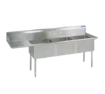 BK Resources BKS-3-15-14-15L Commercial Sink, (3) Three Compartment, Construction with and - 62.50" W