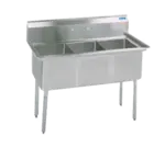 BK Resources BKS-3-1620-12S Commercial Sink, (3) Three Compartment, Construction with and - 530" W