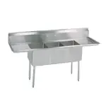 BK Resources BKS-3-2030-14-24TS Commercial Sink, (3) Three Compartment, Construction with and - 1080" W