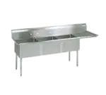 BK Resources BKS-3-24-14-24R Commercial Sink, (3) Three Compartment, Construction with and - 98.50" W