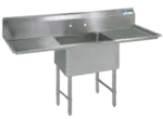 BK Resources BKS6-1-1620-14-18TS Commercial Sink, (1) One Compartment, Construction with and - 55.25" W