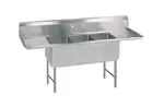 BK Resources BKS6-3-18-14-18TS Commercial Sink, (3) Three Compartment, Construction with and - 93.25" W
