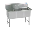 BK Resources BKS6-3-18-14S Commercial Sink, (3) Three Compartment, Construction with and - 59.13" W