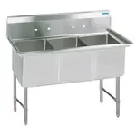 BK Resources BKS6-3-24-14S Commercial Sink, (3) Three Compartment, Construction with and - 77.13" W