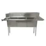 BK Resources BKSDT-3-1820-14-RSPG Soiled Dishtable & Three-Compartment Sink with