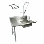 BK Resources BKSDT-48-L-SS-P2-G Soiled Dishtable
