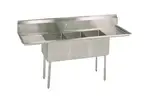 BK Resources ES-3-1014-10-15T Commercial Sink, (3) Three Compartment, Construction with and - 600" W