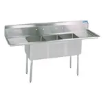 BK Resources ES-3-1620-12-18T Commercial Sink, (3) Three Compartment, Construction with and - 840" W