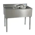 BK Resources UB4-18-236LS Underbar Sink Unit, Compartment, , with and / - 360"W x 18.25"D