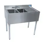 BK Resources UB4-18-236RS Underbar Sink Unit, Compartment, , with and / - 360"W x 18.25"D