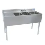 BK Resources UB4-18-348LS Underbar Sink Unit, Compartment, , with and / - 480"W x 18.25"D