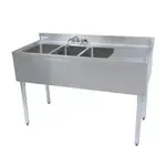 BK Resources UB4-18-348RS Underbar Sink Unit, Compartment, , with and / - 480"W x 18.25"D