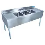 BK Resources UB4-18-360TS Underbar Sink Unit, Compartment, , with and / - 600"W x 18.25"D
