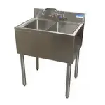 BK Resources UB4-21-224S Underbar Sink Unit, Compartment, , with and / - 240"W x 21.25"D
