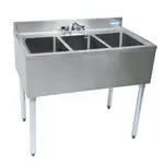 BK Resources UB4-21-336S Underbar Sink Unit, Compartment, , with and / - 360"W x 21.25"D