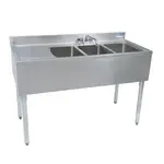 BK Resources UB4-21-348LS Underbar Sink Unit, Compartment, , with and / - 480"W x 21.25"D