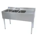 BK Resources UB4-21-348RS Underbar Sink Unit, Compartment, , with and / - 480"W x 21.25"D