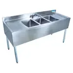 BK Resources UB4-21-384TS Underbar Sink Unit, Compartment, , with and / - 840"W x 21.25"D