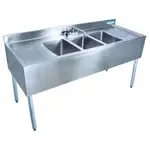 BK Resources UB4-21-396TS Underbar Sink Unit, Compartment, , with and / - 960"W x 21.25"D