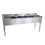 BK Resources UB4-21-472TS Underbar Sink Unit, Compartment, , with and / - 720"W x 21.25"D