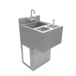 BK Resources UBB-21-SSP18-P-G Underbar Sink Unit, Compartment, , with and / - 180"W x 21.25"D