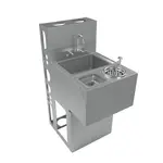 BK Resources UBDW-21-SSP18-P-G Underbar Sink Unit, Compartment, , with and / - 180"W x 26.75"D