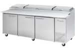 Blue Air BAPP93-HC 93.25'' 3 Door Counter Height Refrigerated Pizza Prep Table