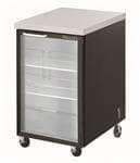Blue Air BBB23-1BG Black 1 Glass Door Refrigerated Back Bar Storage Cabinet, 115 Volts