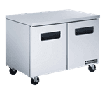 Blue Air BLUF48 48.38'' 2 Section Undercounter Freezer with 2 Left/Right Hinged Solid Doors and Side / Rear Breathing Compressor