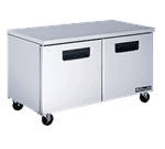 Blue Air BLUF60 60.38'' 2 Section Undercounter Freezer with 2 Left/Right Hinged Solid Doors and Side / Rear Breathing Compressor