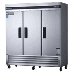 Blue Air BASF3 78'' 72.0 cu. ft. Bottom Mounted 3 Section Solid Door Stainless Steel Reach-In Freezer
