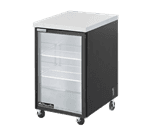 Blue Air BBB23-1SG-HC Silver 1 Glass Door Refrigerated Back Bar Storage Cabinet, 115 Volts