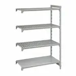 Cambro CPA185472VS4480 Camshelving® Premium Series NSF 4-Tier Add-On Shelving Unit with (3) Vented & (1) Solid Polypropylene Shelf Plates and 600 lbs. Capacity - 54"W x 18"D x 72"H