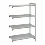 Cambro CPA214872S4480 Camshelving® Premium Series NSF 4-Tier Add-On Shelving Unit with (4) Solid Polypropylene Shelf Plates and 800 lbs. Capacity - 48"W x 21"D x 72"H