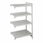 Cambro CPA217272V4PKG Camshelving® Premium Series NSF 4-Tier Add-On Shelving Unit with (4) Vented Polypropylene Shelf Plates and 600 lbs. Capacity - 72"W x 21"D x 72"H