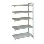 Cambro CPA243084VS5PKG Camshelving® Premium Series NSF 5-Tier Add-On Shelving Unit with (4) Vented & (1) Solid Polypropylene Shelf Plates and 800 lbs. Capacity - 30"W x 24"D x 84"H