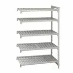 Cambro CPA244284V5PKG Camshelving® Premium Series NSF 5-Tier Add-On Shelving Unit with (5) Vented Polypropylene Shelf Plates and 800 lbs. Capacity - 42"W x 24"D x 84"H