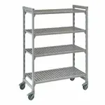 Cambro CPMU244867V4480 Camshelving® Premium Series NSF 4-Tier Mobile Starter Shelving Unit with (4) Vented Polypropylene Shelf Plates and 750 lbs. Capacity - 48"W x 24"D x 67"H