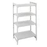 Cambro CPU184264S4480 Camshelving® Premium Series NSF 4-Tier Starter Shelving Unit with (4) Solid Polypropylene Shelf Plates and 800 lbs. Capacity - 42"W x 18"D x 64"H