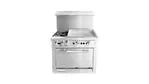 Connerton CN36-2-24G Restaurant Gas Range, with 2 Burners (1) 24" Griddle and Bake-n-Roast Oven - 203,000 BTU