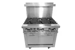 Connerton CN36-6 Restaurant Gas Range, with 6 Burners and Bake-n-Roast Oven - 203,000 BTU