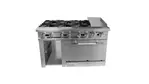 Connerton CN48-6-12G Restaurant Gas Range, 48" W with 6 Bake-n-Roast Oven (1) 12" Griddle and Controls, - 203,000 BTU