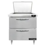 Continental Refrigerator D32N12M-D 32'' Mega Top Refrigerated Sandwich / Salad Prep Table