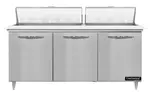Continental Refrigerator D72N18C 72'' Refrigerated Sandwich / Salad Prep Table with