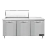 Continental Refrigerator D72N18M 72'' Mega Top Refrigerated Sandwich / Salad Prep Table