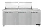 Continental Refrigerator D72N24M 72'' Mega Top Refrigerated Sandwich / Salad Prep Table